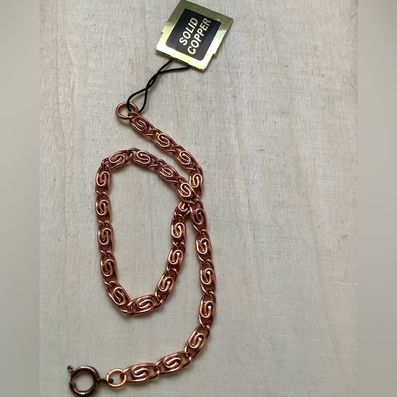 New vintage SOLID COPPER scroll chain bracelet - Picture 2 of 6